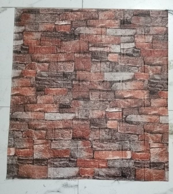 (1piece )brown 3d Wall Stickers Faux Brick White Brick