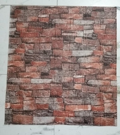 (1piece )brown 3d Wall Stickers Faux Brick White Brick