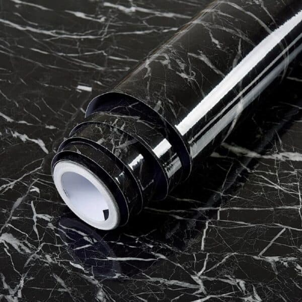 Self-adhesive Kitchen Black Marble Sheet
