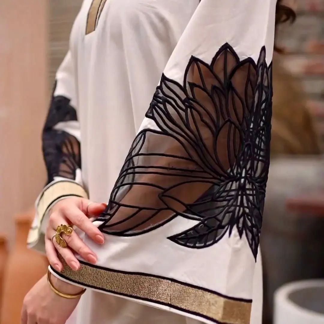 Almond Emb Shirt With Almond Emb Plazo ( White Colour)