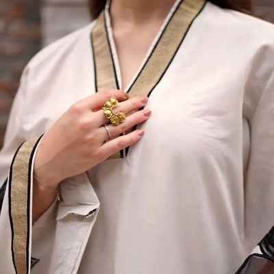 Almond Emb Shirt With Almond Emb Plazo ( White Colour)